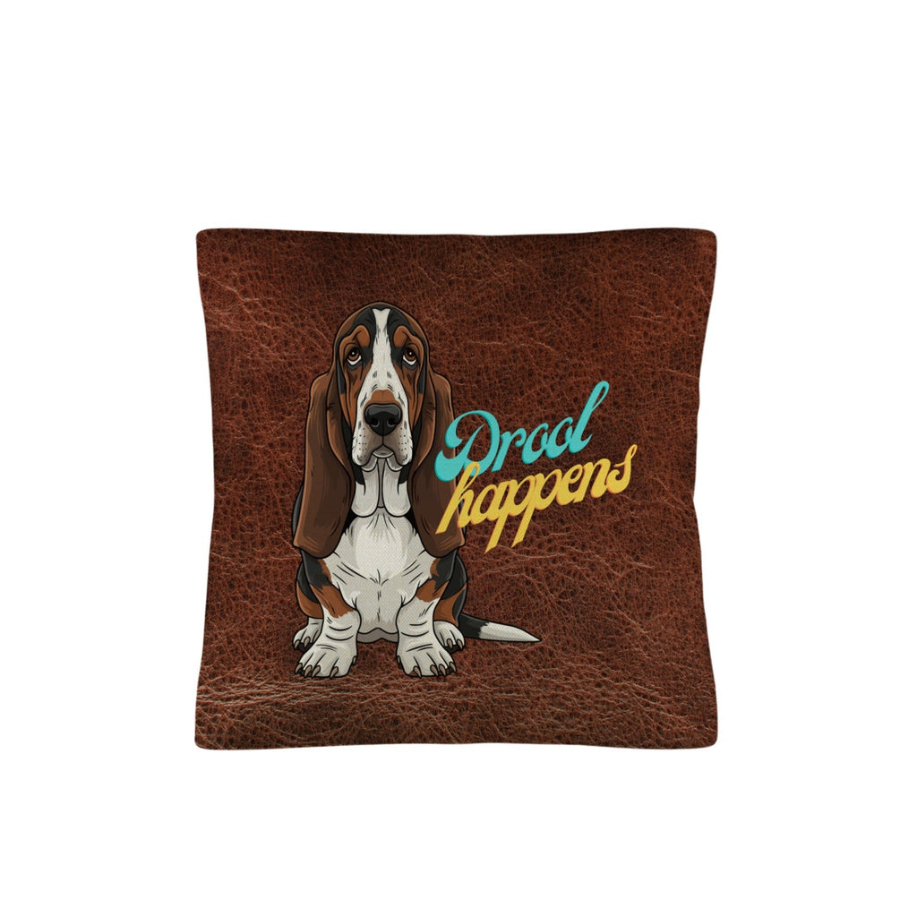 Baha Ranch Basset Hound Drool Happens Pillow Case Made In America