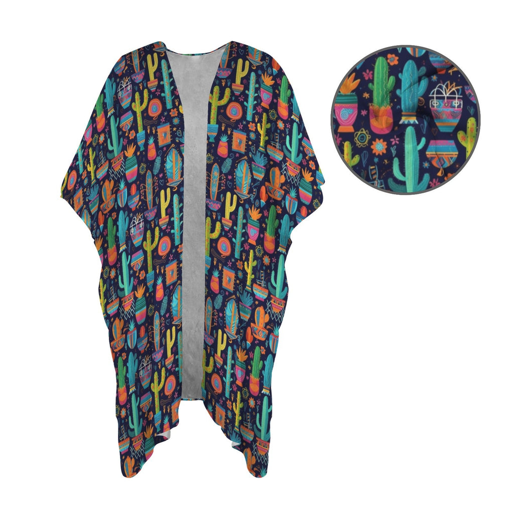 Baha Ranch Crazy Cactus Lady Duster Kimono Coverup