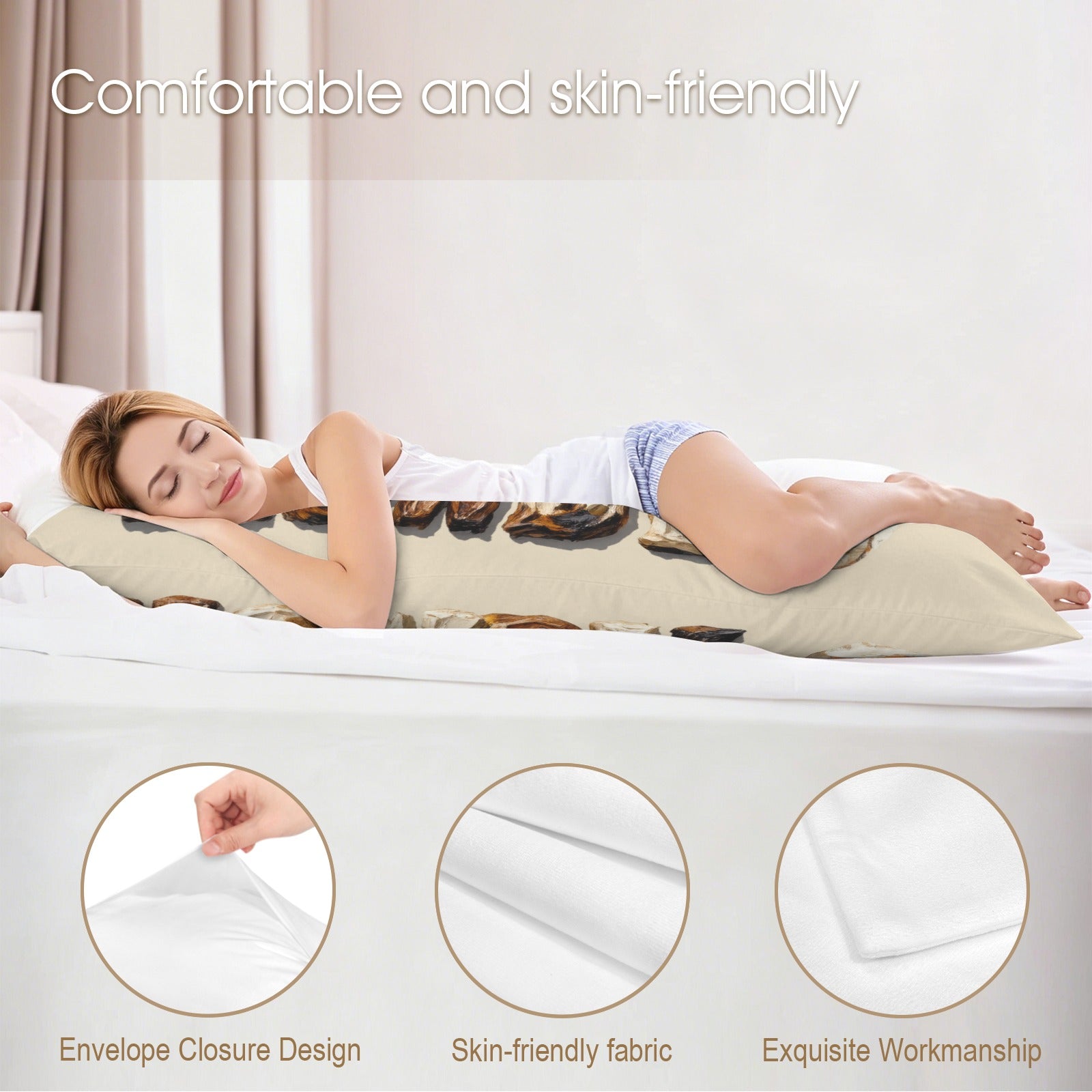 Baha Ranch Western Howdy Highland Cow Body Pillow Cover Made in America