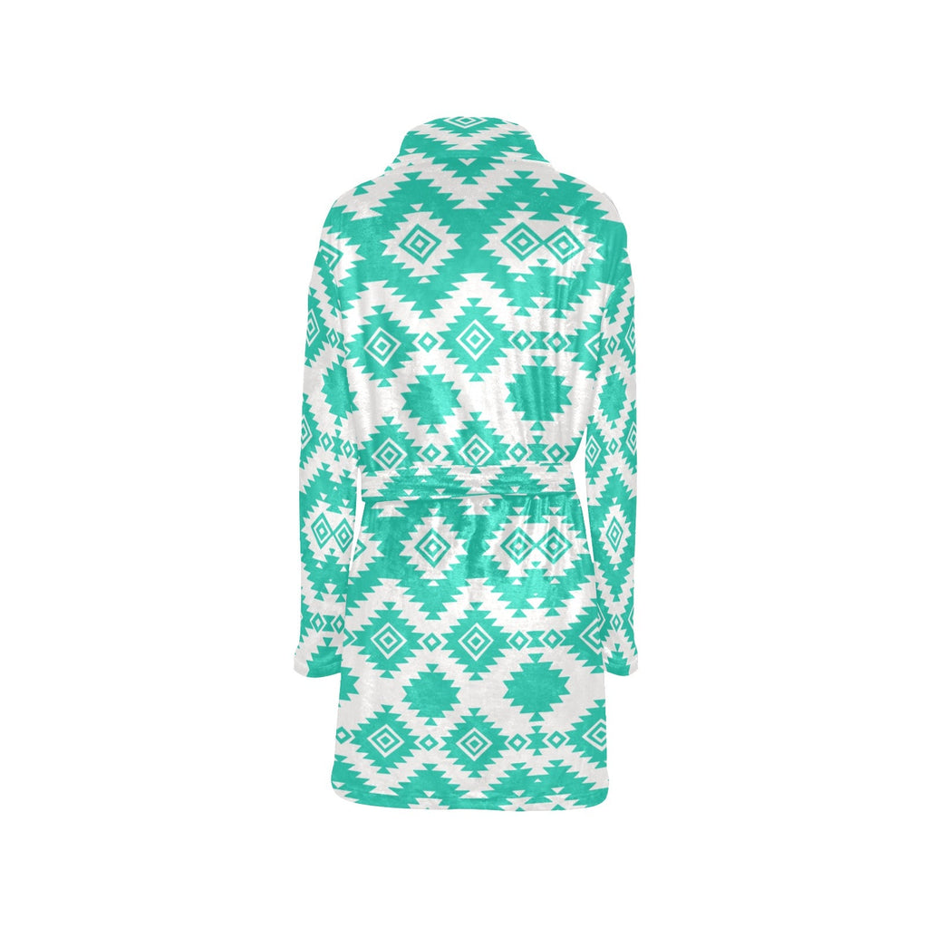 Baha Ranch Turquoise Aztec Women's Western Bath Robe