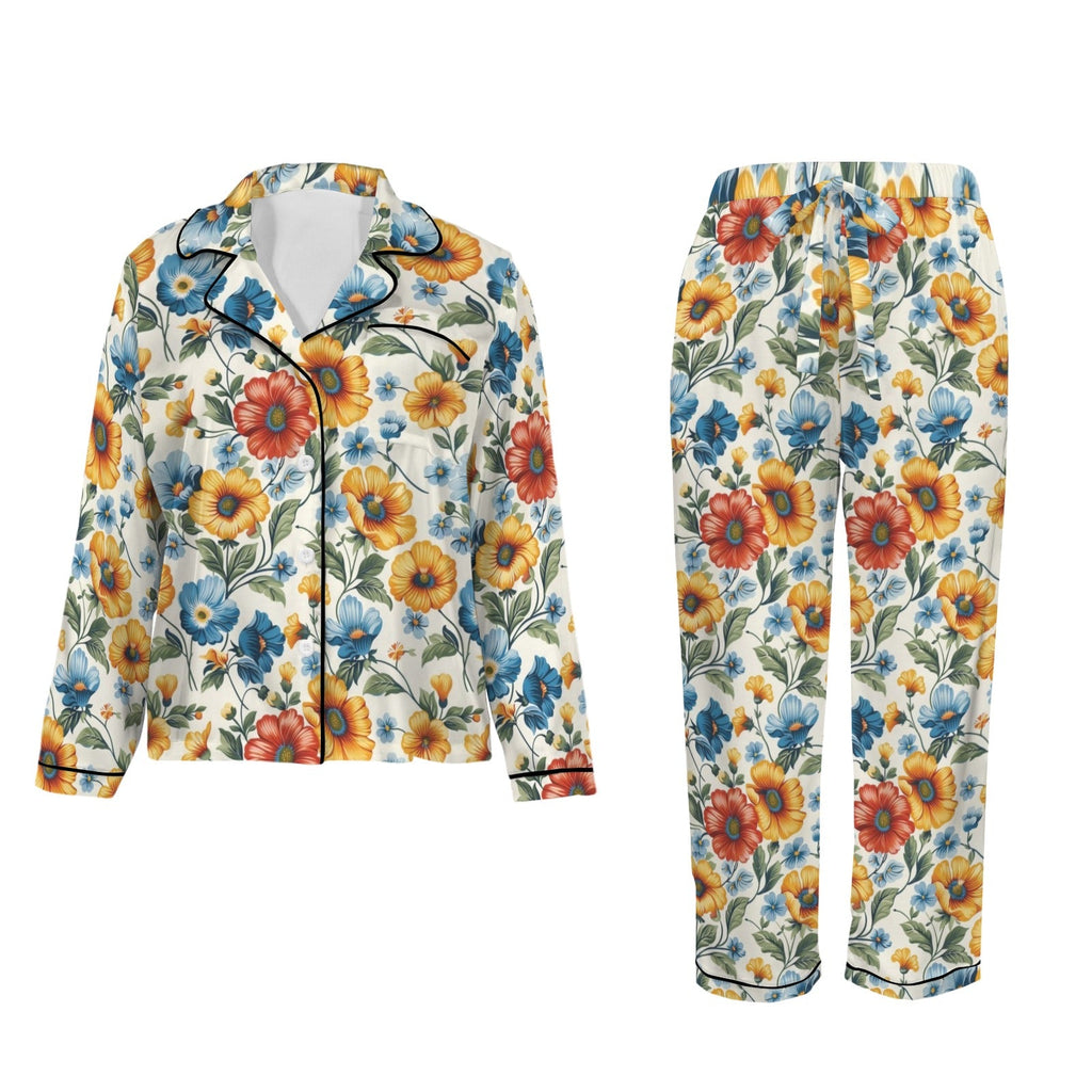 Baha Ranch Colores De Mexico Spring Florals Satin Pajamas
