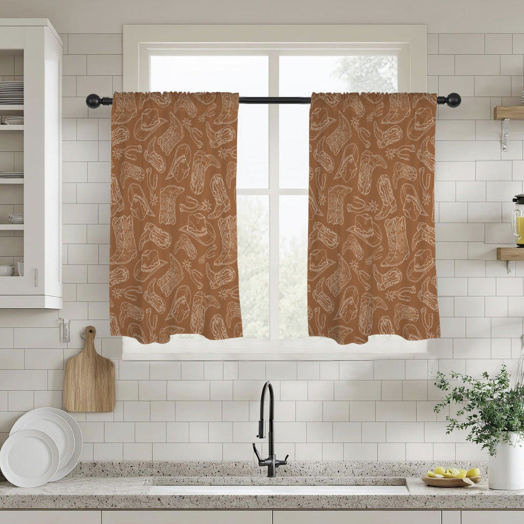 Baha Ranch Western Print Curtains Window Curtain 28"x40" (2-Piece) Made in America