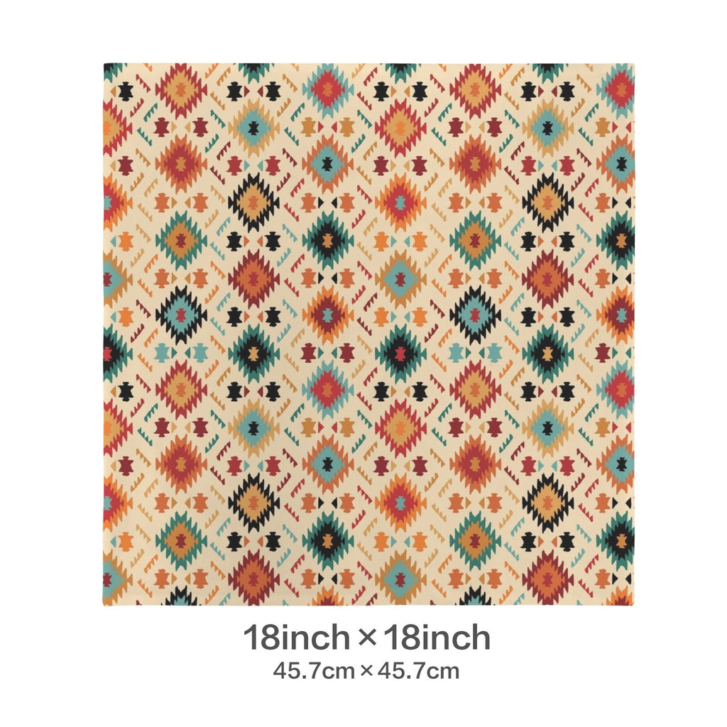 Baha Ranch Cream Aztec Velvet Soft Throw PIllow Case Made in America