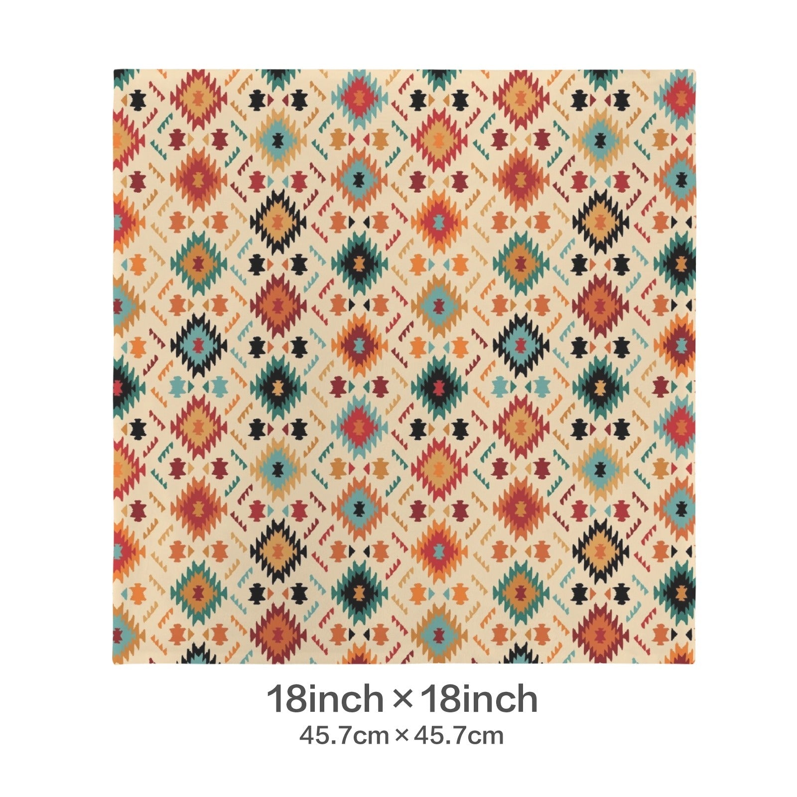 Baha Ranch Cream Aztec Velvet Soft Throw PIllow Case Made in America