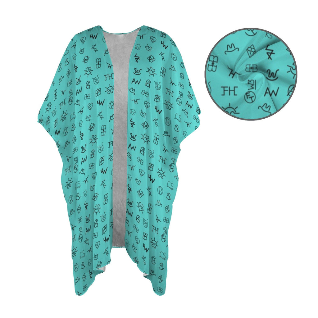 Baha Ranch Turquoise Brands Duster Kimono Coverup