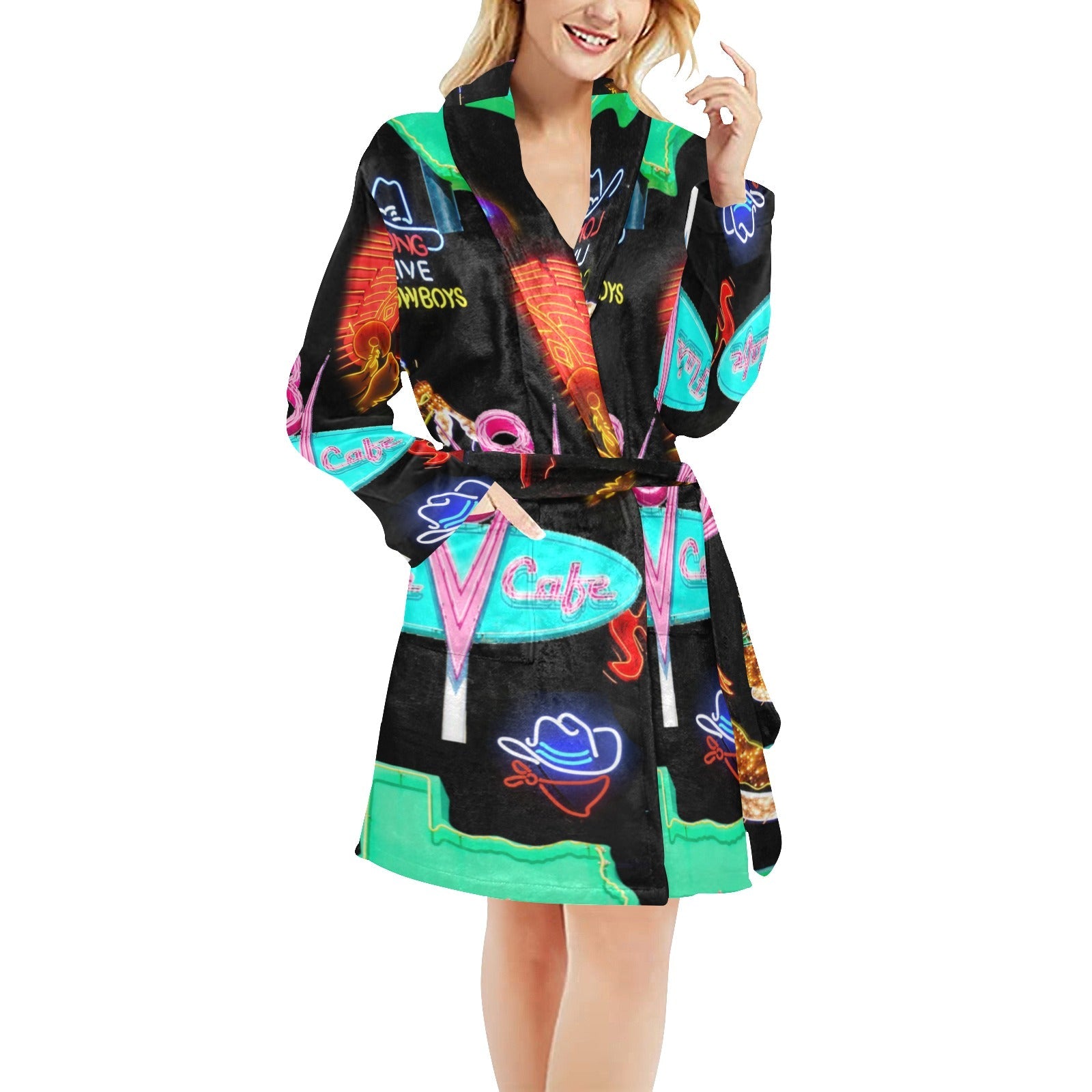 Baha Ranch Vegas Neon Women's Western Bath Robe