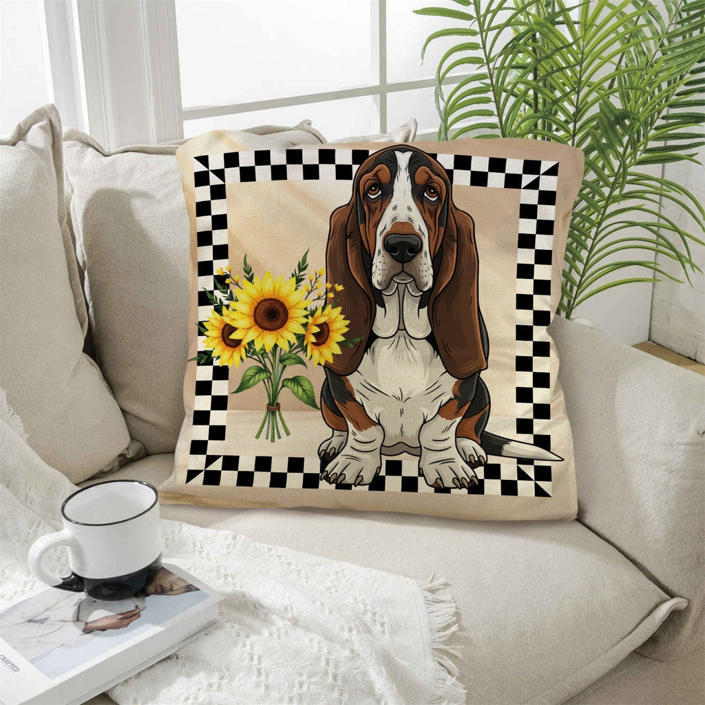 Baha Ranch Basset Hound Throw Pillow Case Made in America