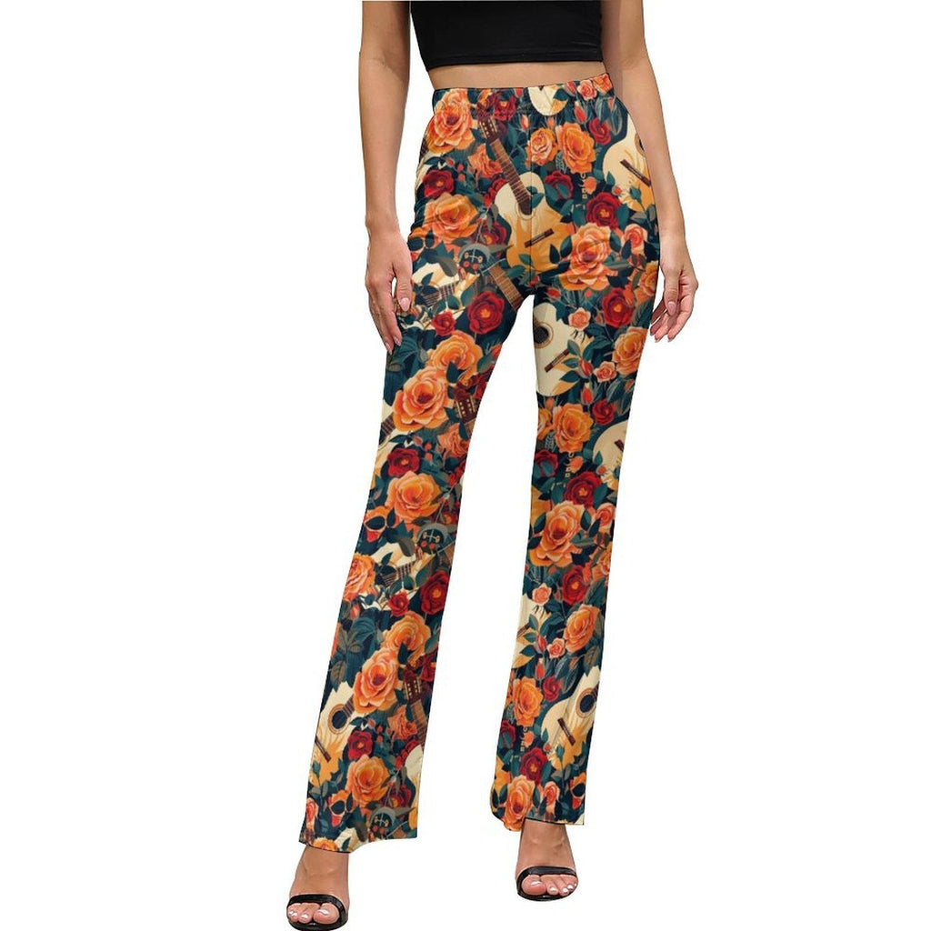 Baha Ranch Colores de Mexico Guitars and Roses Flare Pants