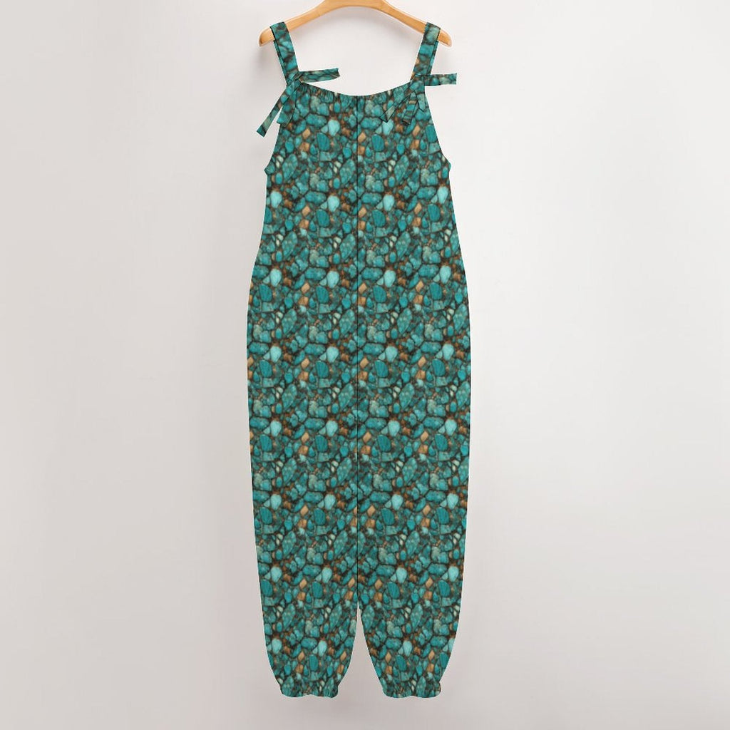 Baha Ranch All Turquoise Overalls Jumpsuit