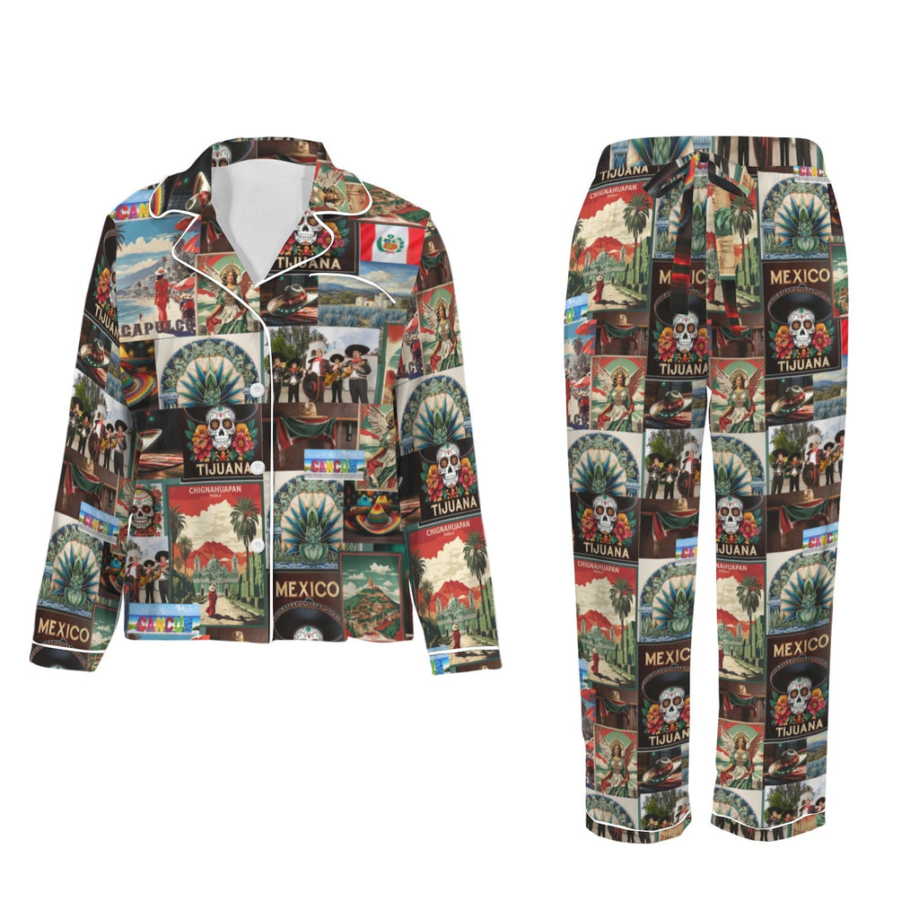 Baha Ranch Colores De Mexico Destination Mexico Satin Pajamas
