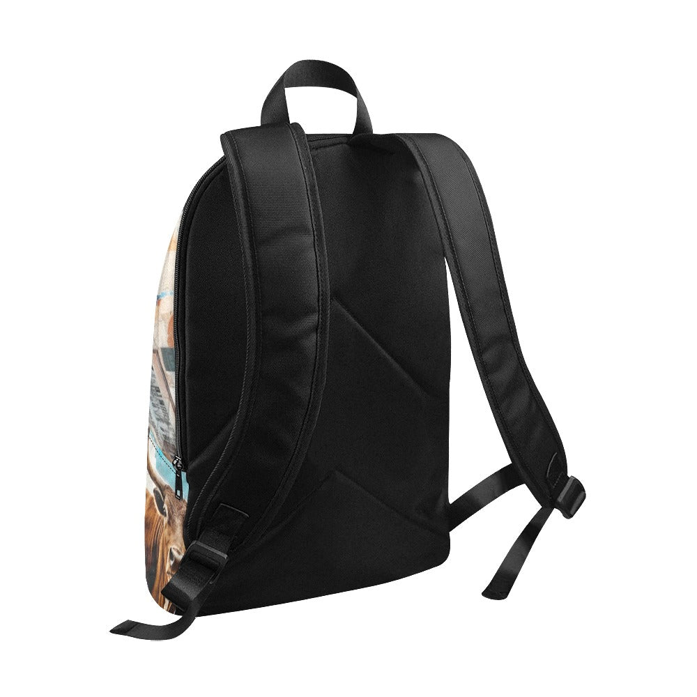 Baha Ranch Vintage Bull Collage Western Backpack