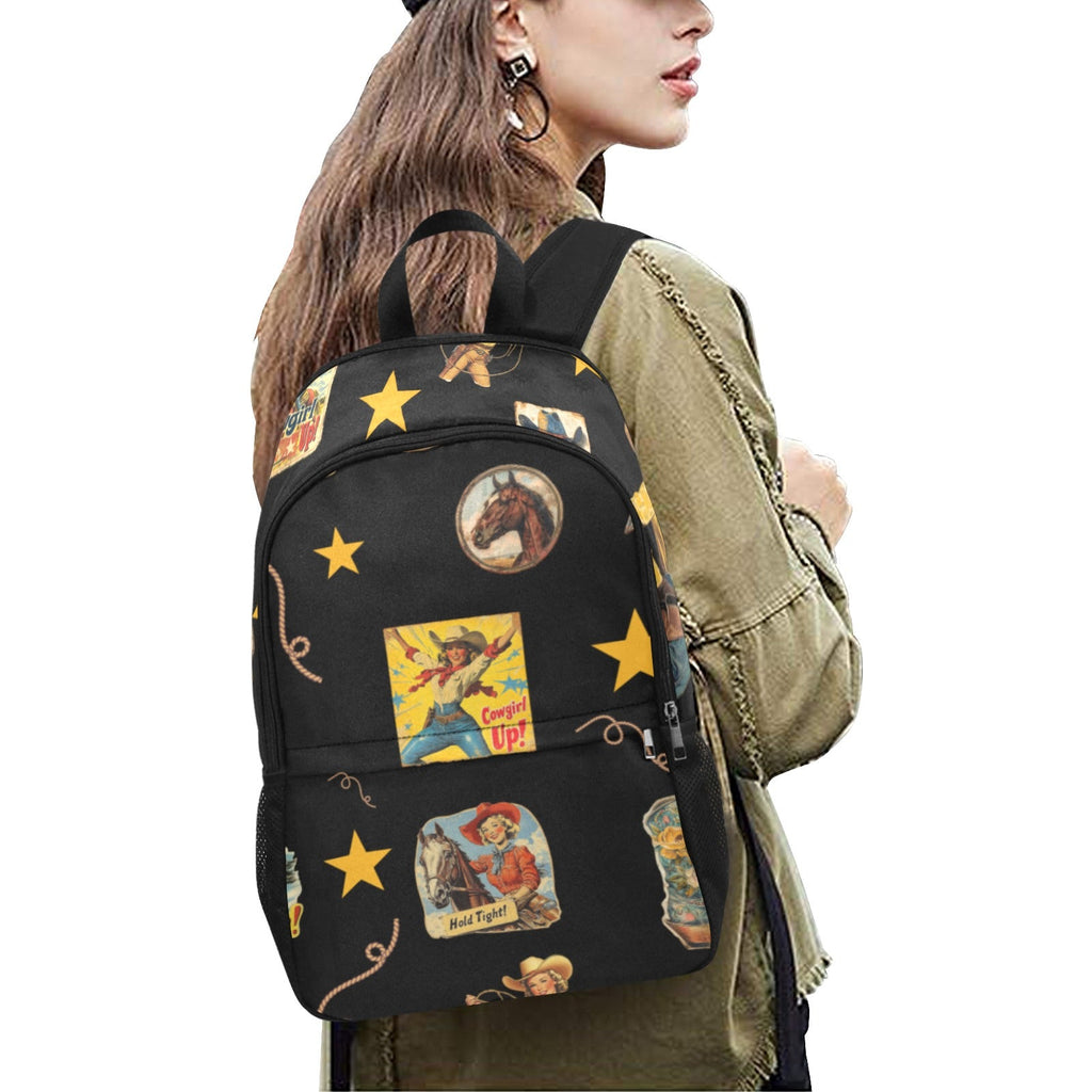 Baha Ranch Vintage Cowgirl Collage Backpack