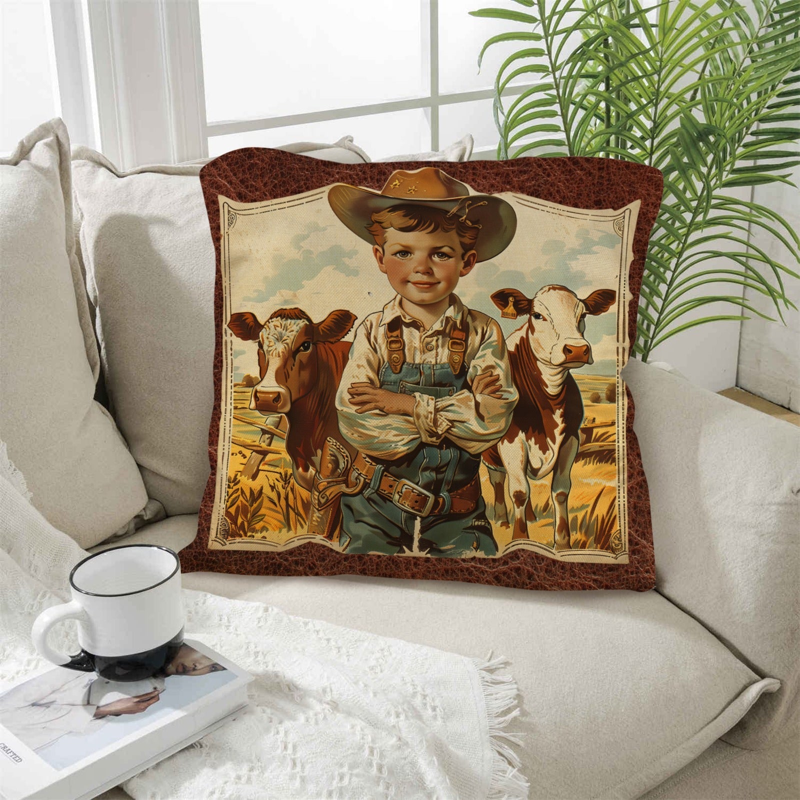Baha Ranch Vintage Cowboy Pillow Case Made in America