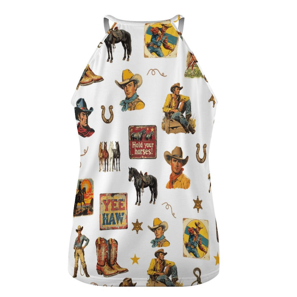 Baha Ranch Vintage Cowboy Collage Western Tank Top