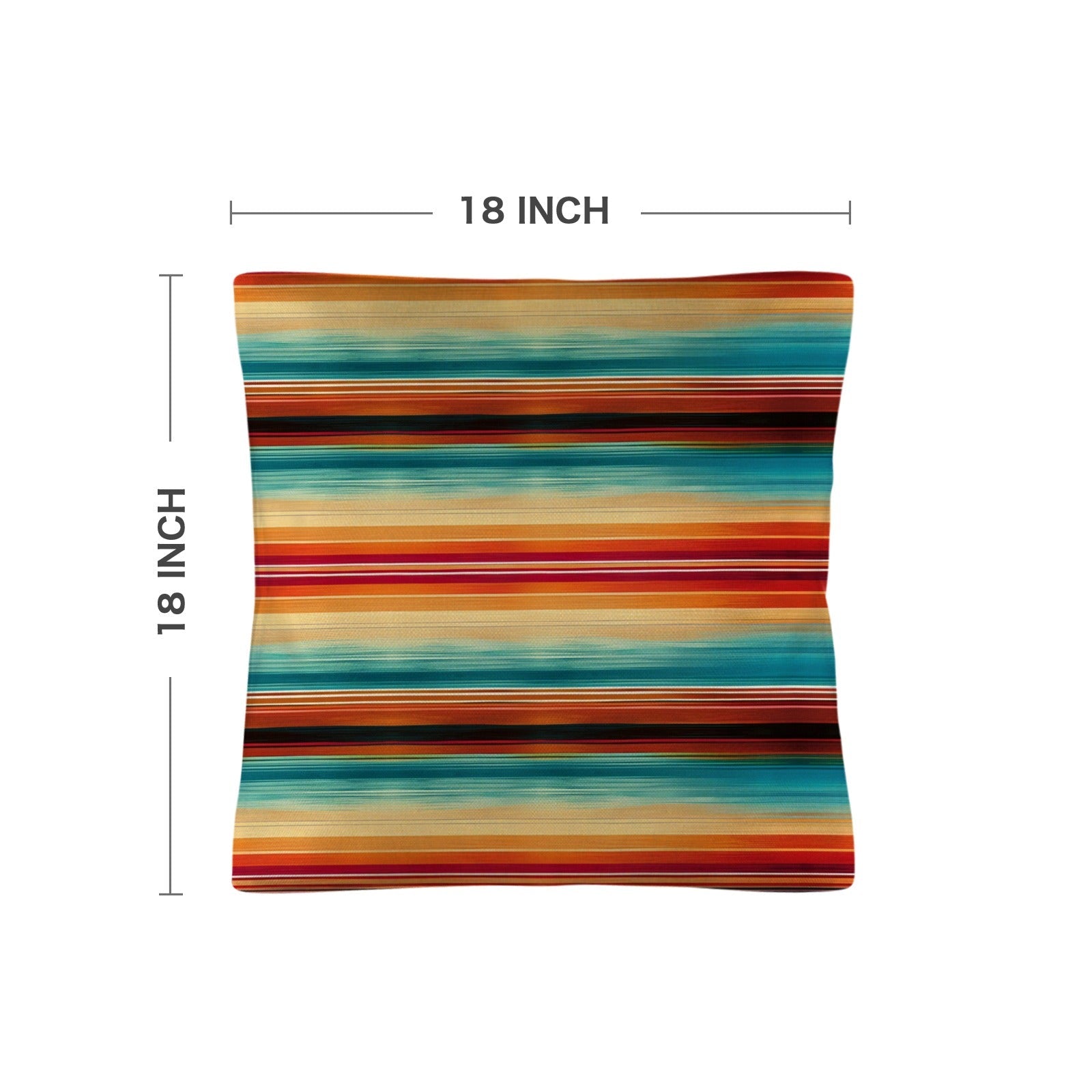 Baha Ranch Colores De Mexico Southwest Serape Pillow Case 18x18" Made in America