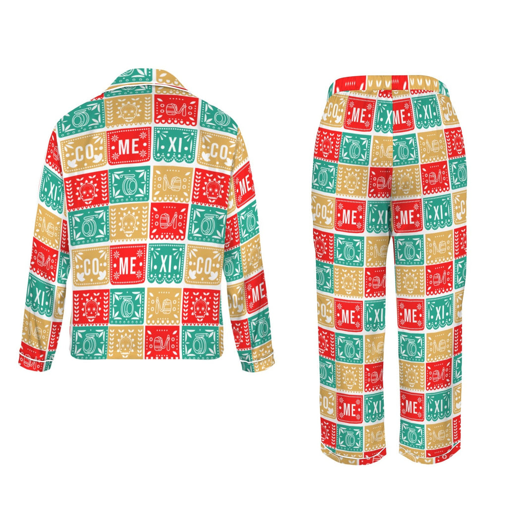 Baha Ranch Colores De Mexico Picado Womens Satin Pajamas