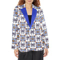 Baha Ranch Blue Bow Talavera Floral Blazer