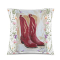 Baha Ranch Red Boots Velvety Soft Throw Pillow Case Made in America