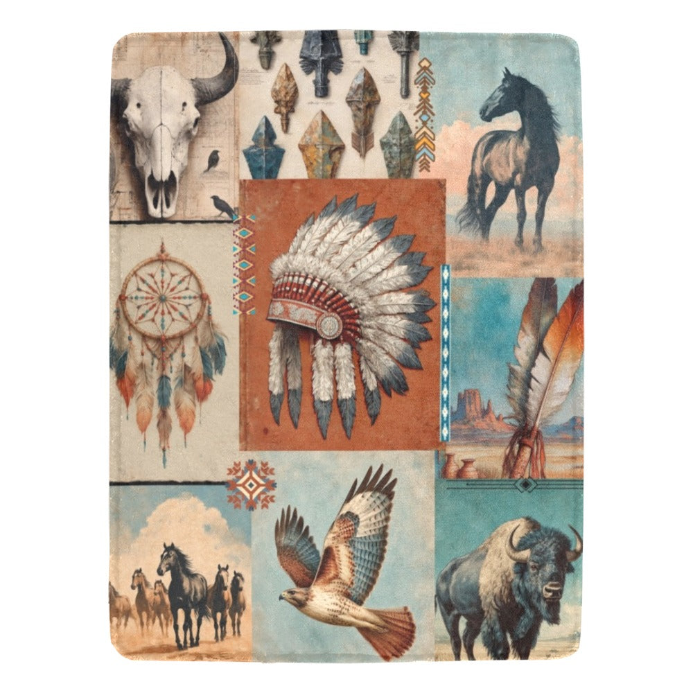 Baha Ranch Bohemian Dreams Minky Soft Throw Blanket 60" X 80" Made in America