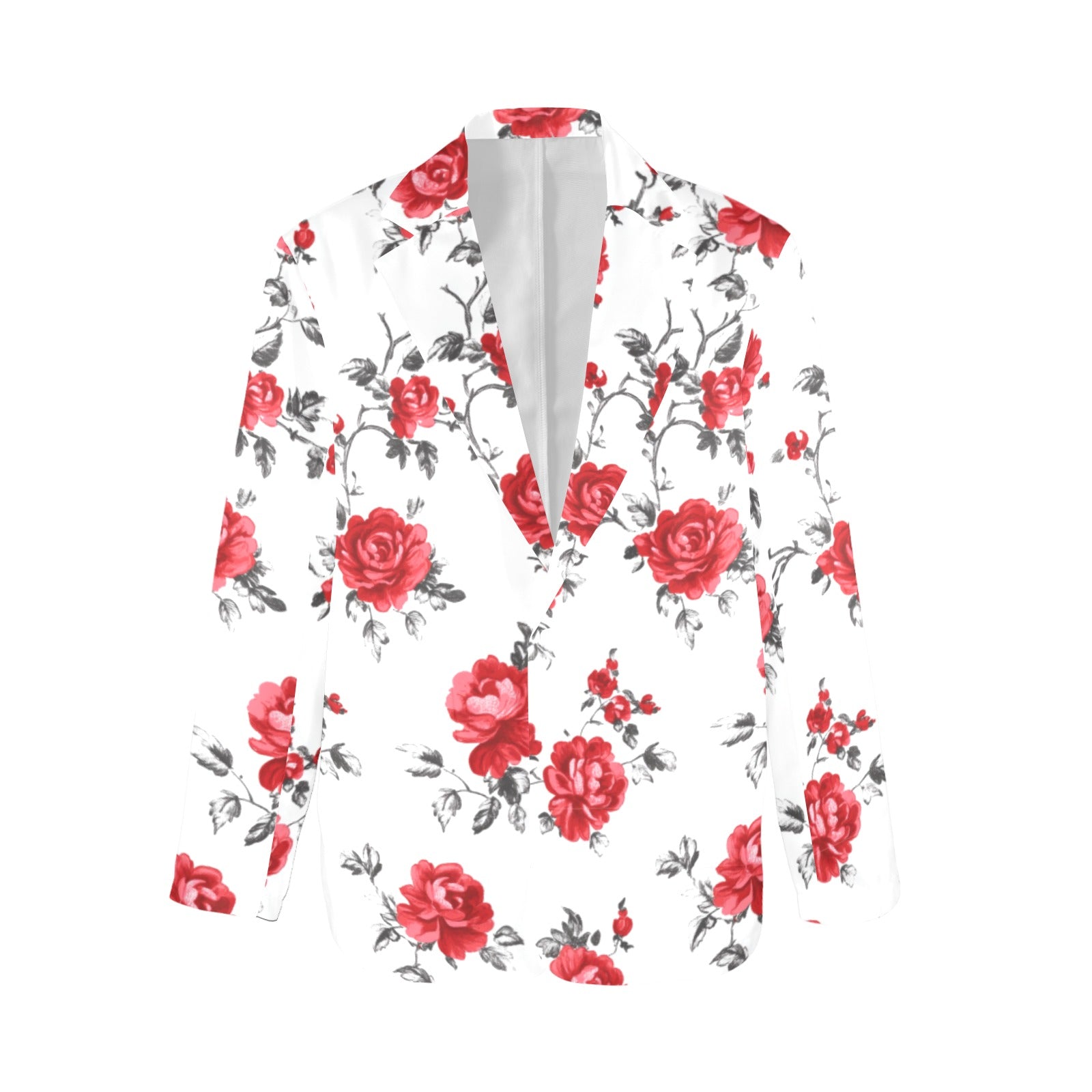 Baha Ranch Mexican Red Rose Floral Blazer
