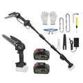 2-in-1 Cordless Pole Saw & Mini Chainsaw Electric Mini Chainsaw Length Adjustable Cordless Chain Saw with 2Pcs 3000mAh Batteries 4in/6in Chains for Tr