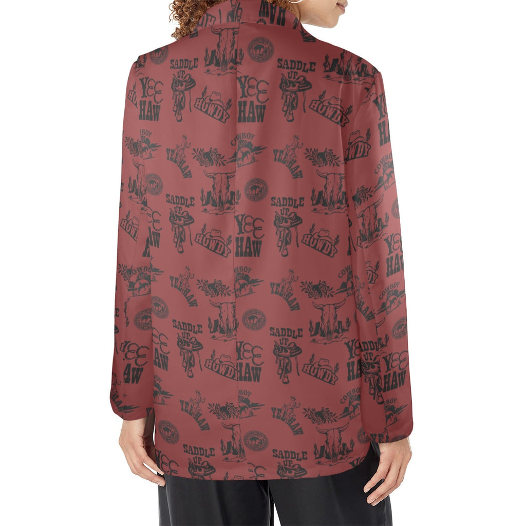 Baha Ranch Burgandy Cowboy Women's Western Blazer