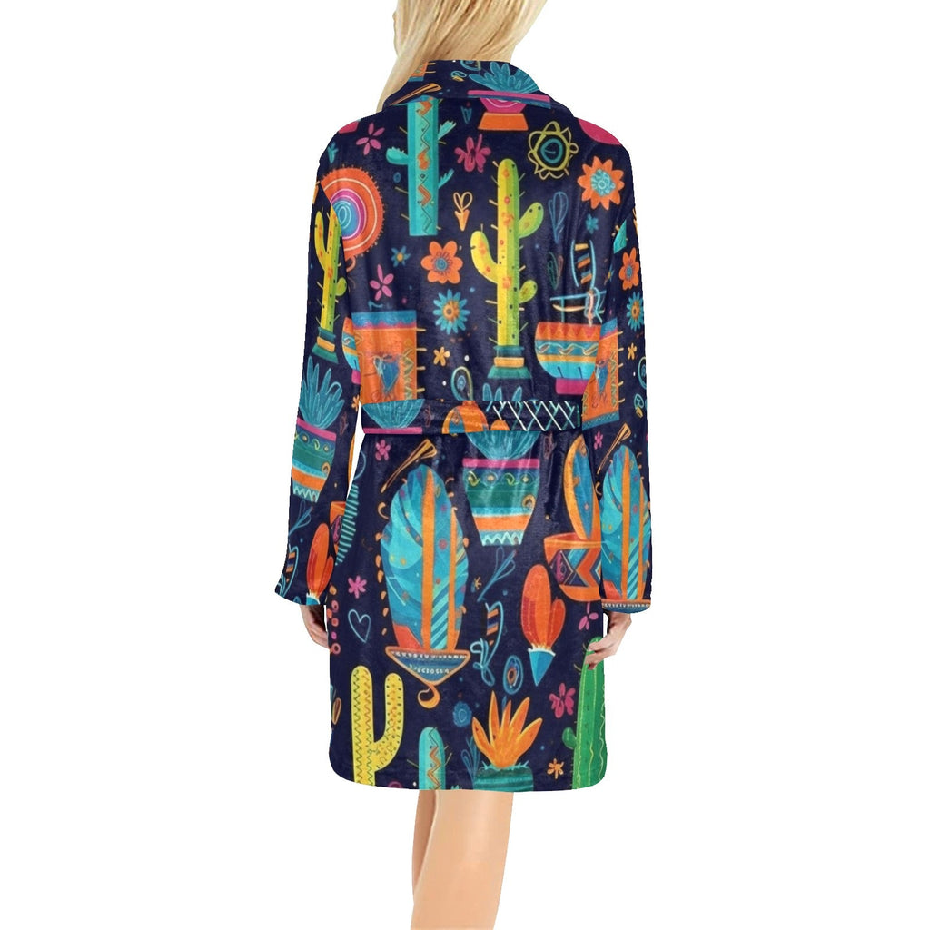 Baha Ranch Crazy Cactus Lady Western Bath Robe