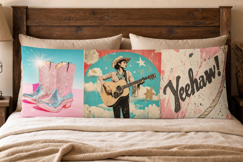Baha Ranch Yeehaw Cowgirl Body Pillow Cover Made in America