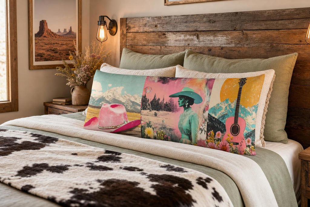 Baha Ranch Pop Western Cowgirl Body Pillow Cover Made in America