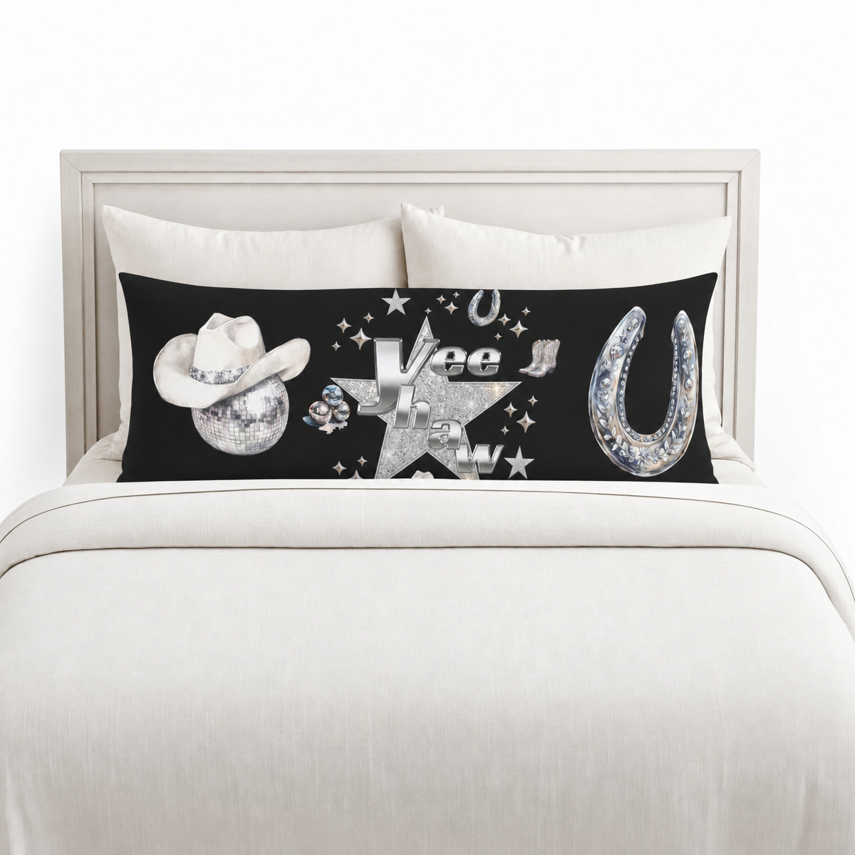 Baha Ranch Yeehaw Rhinestone Cowgirl Body Pillow Cover Made in America
