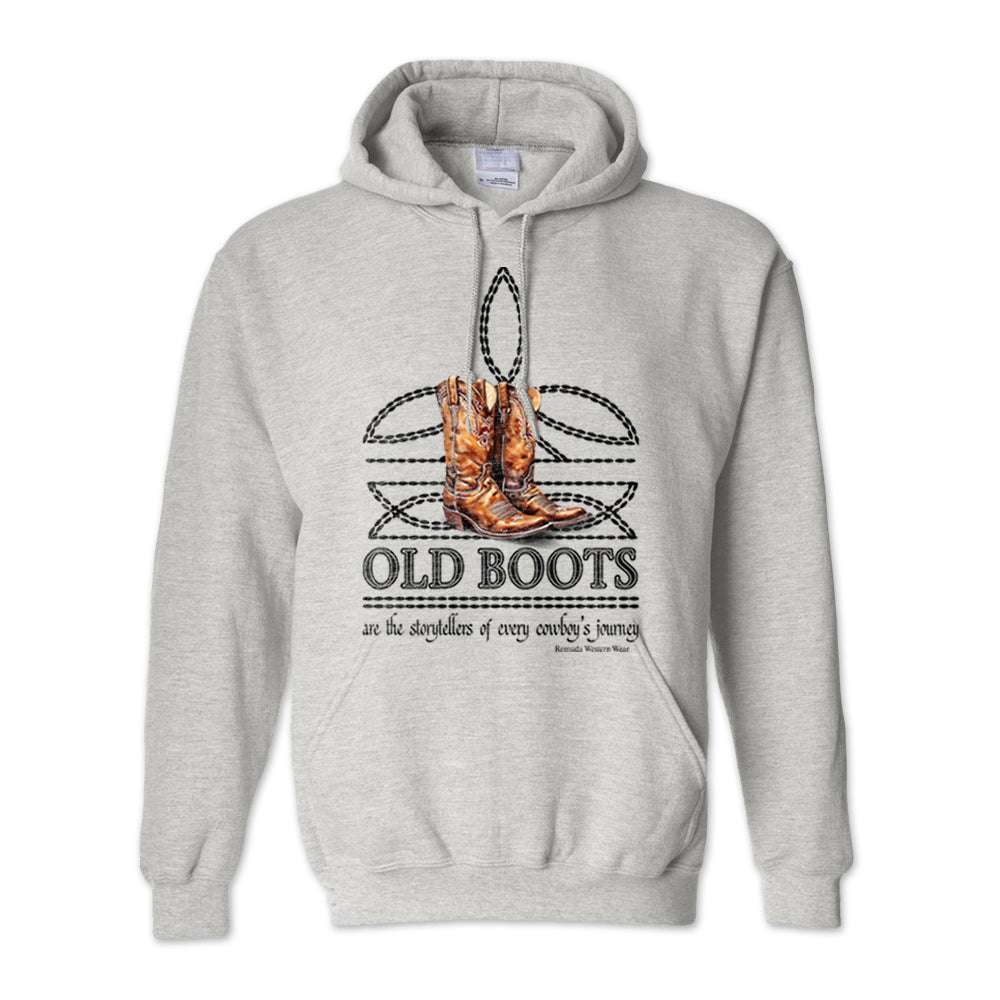 OLD BOOTS Cowboy - Adult Men's Western Pullover Hoodie