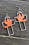 3D Print Christian Cross Faith Earrings Made in America