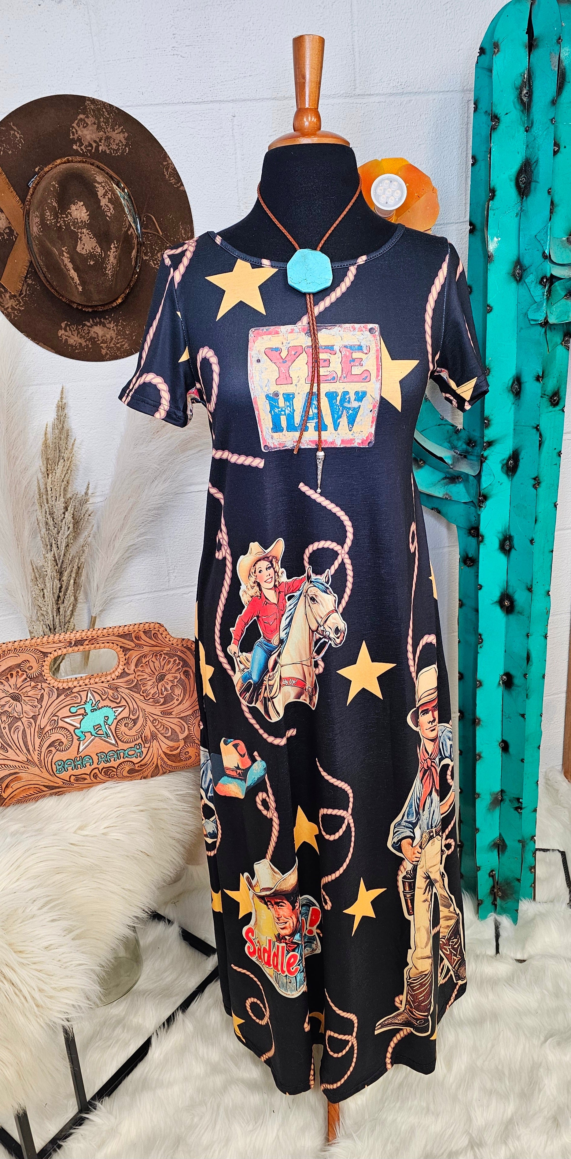 Baha Ranch Vintage Cowgirl Western Dress