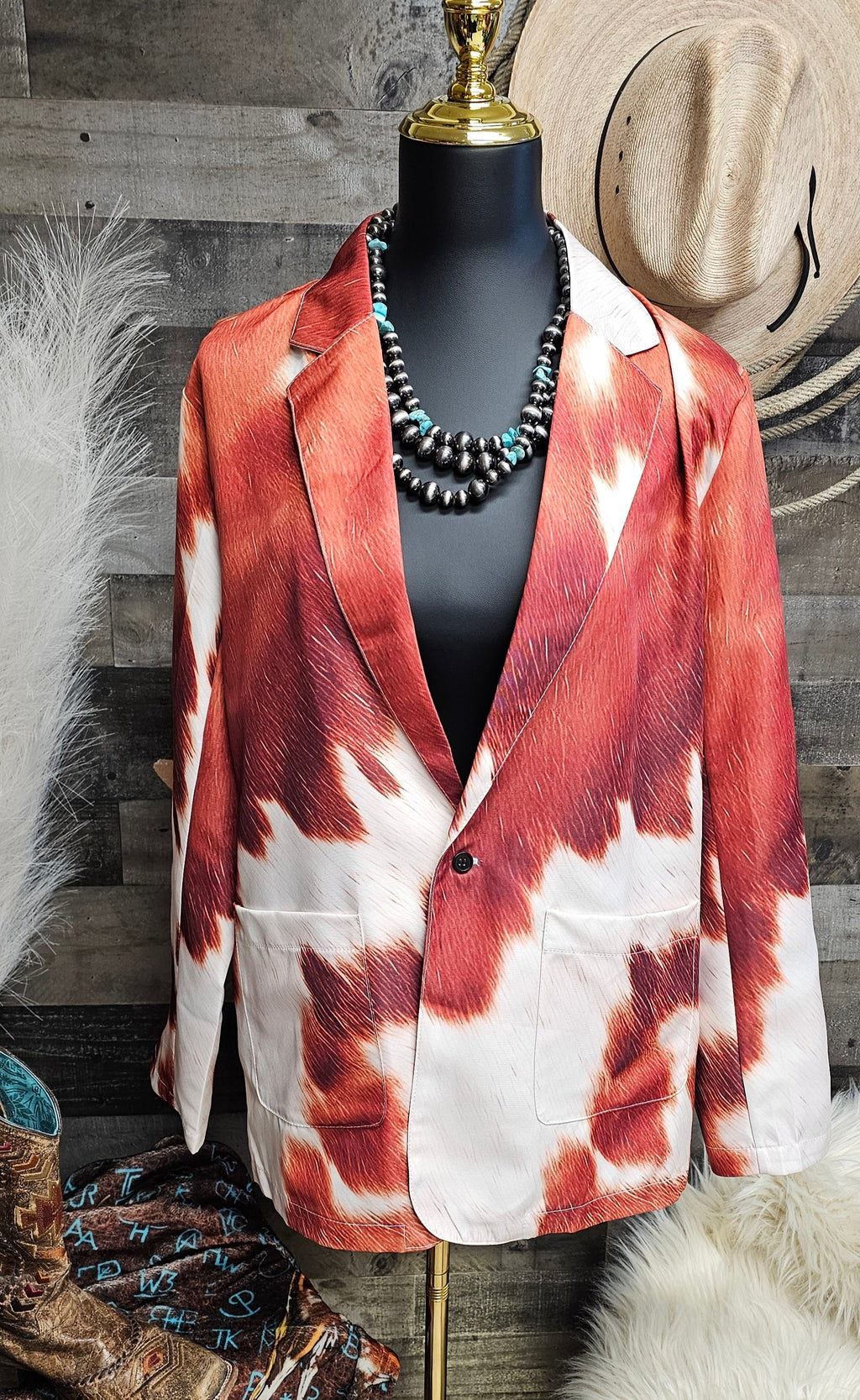 Baha Ranch Cowhide Print blazer