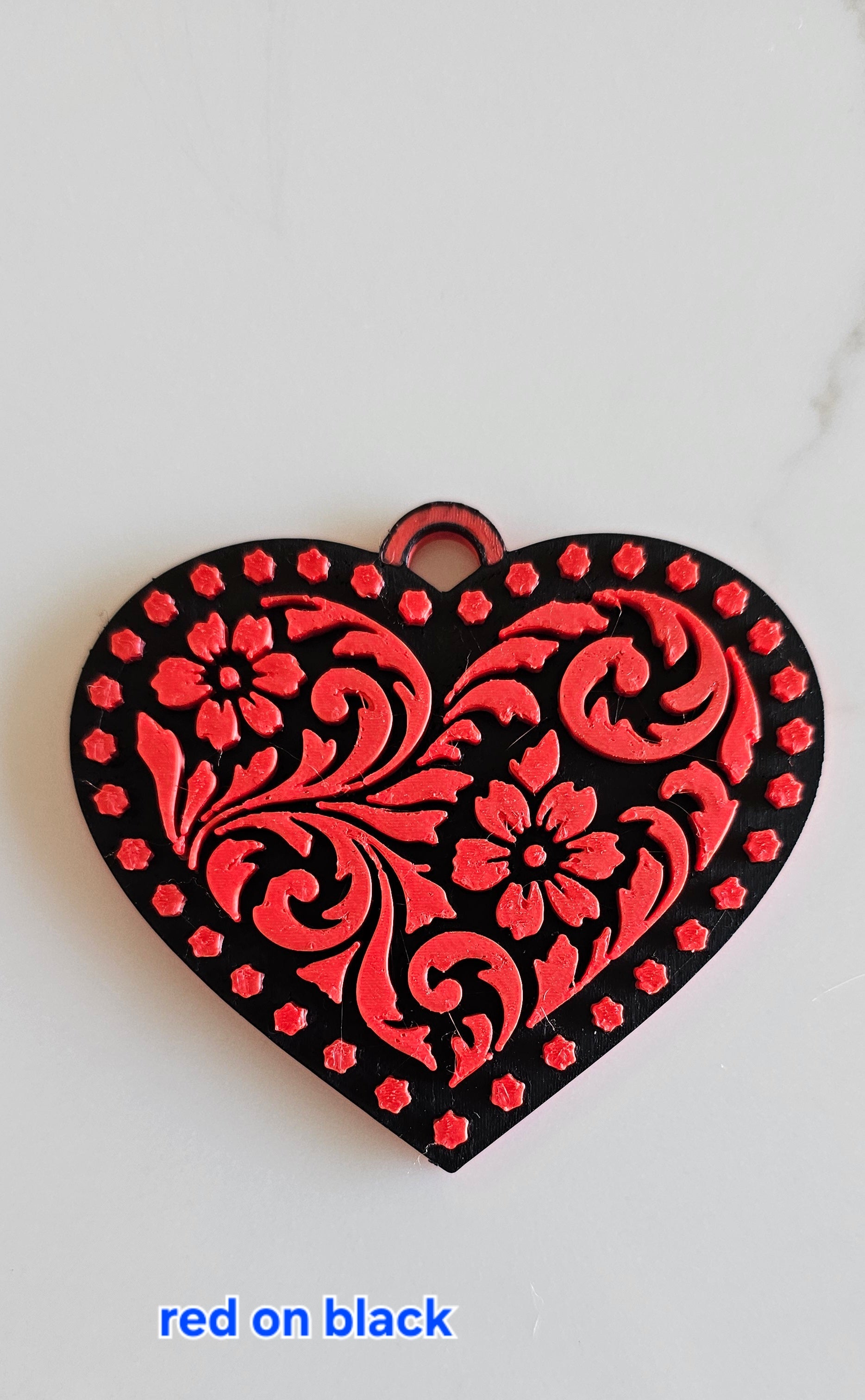 3d Printed Tooled Cowboy Cowgirl Heart  Keychain or Purse Charm