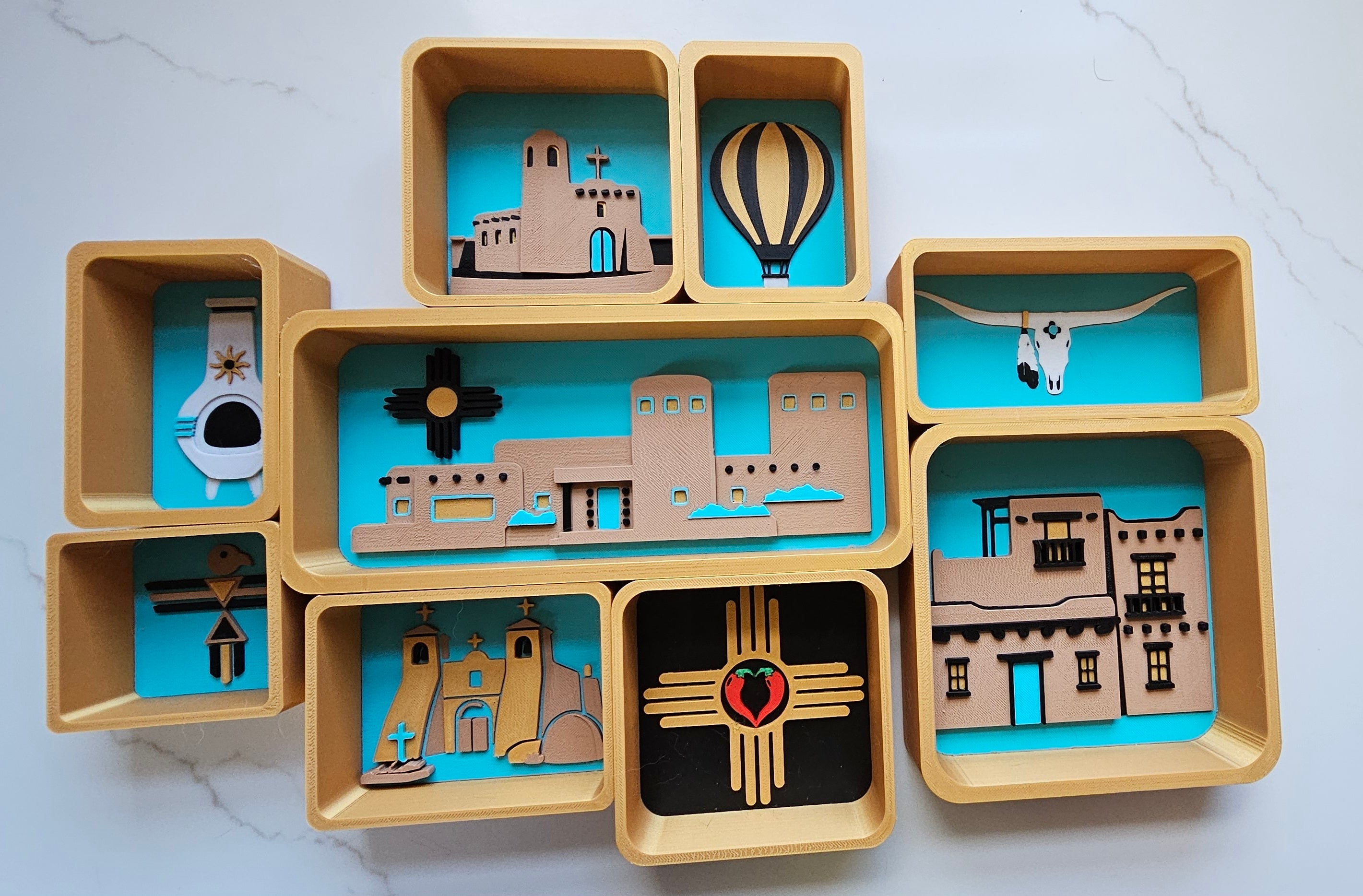 3d New Mexico Adobe Display Accessory Trinket Tray Box Choice of styles