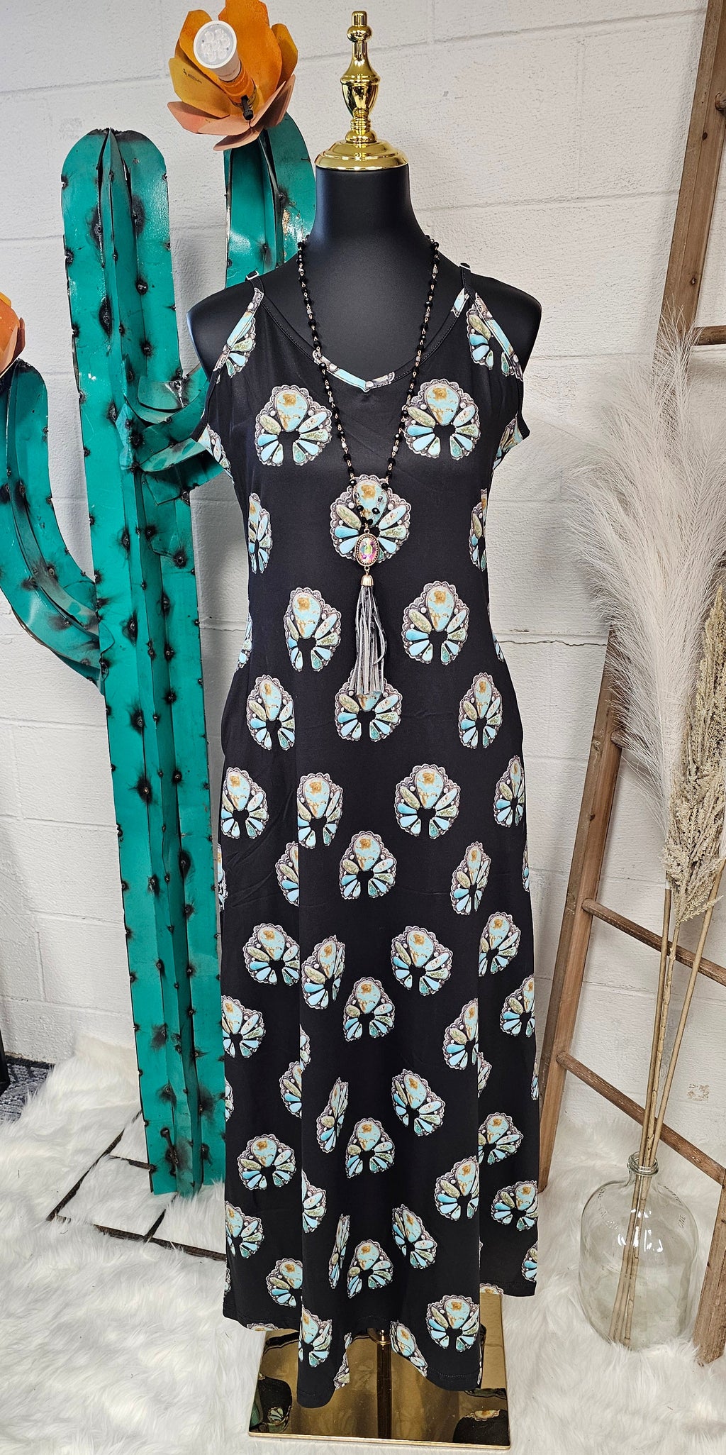 Baha Ranch Turquoise Naja Maxi Dress