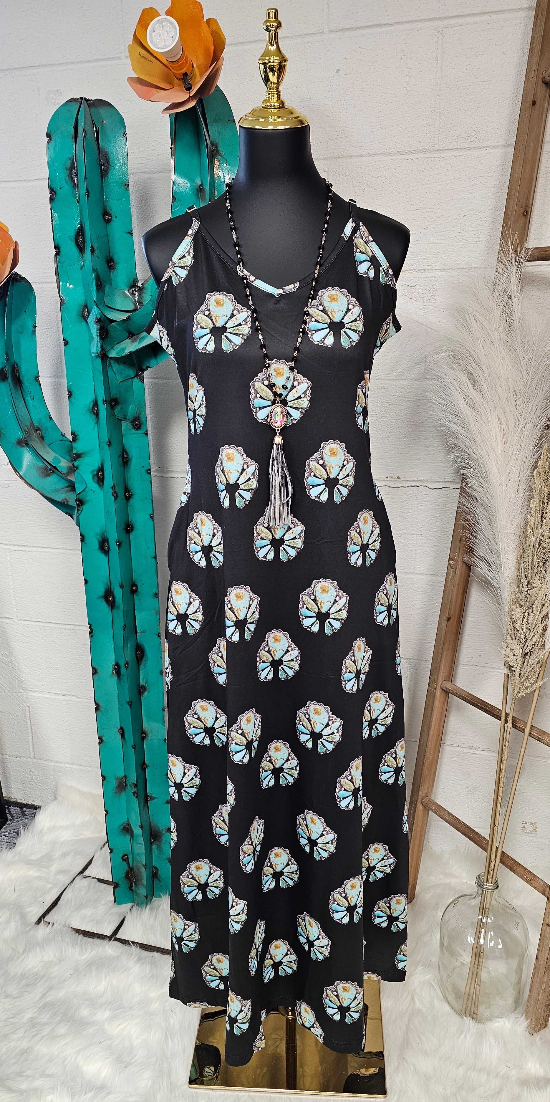 Baha Ranch Turquoise Naja Maxi Dress