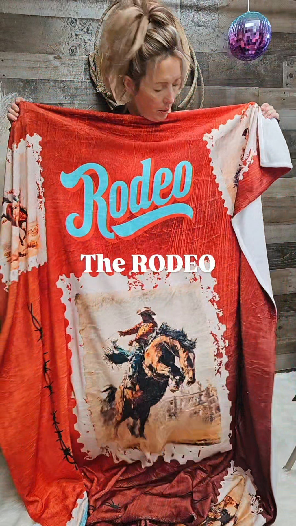 Baha Ranch Old Rodeo Western Throw Blanket 60" x 80" Ultra Soft Made in America