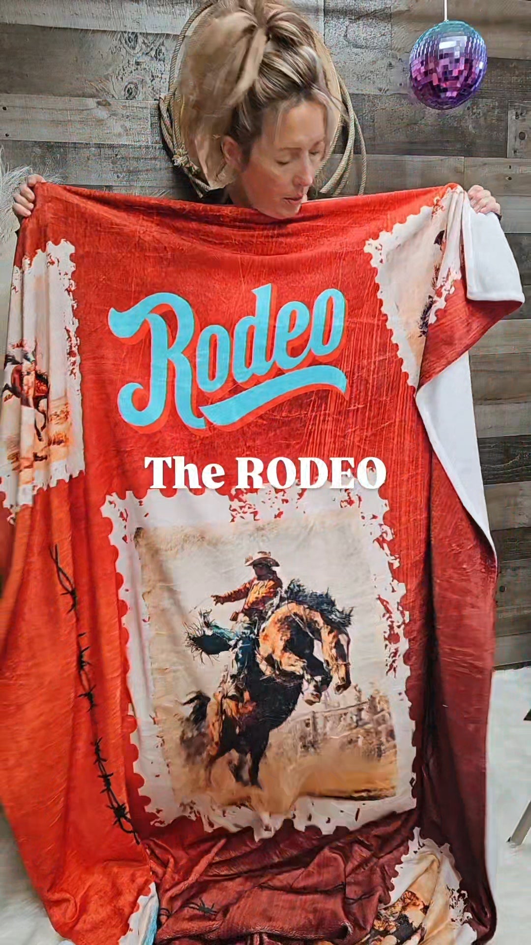 Baha Ranch Old Rodeo Western Throw Blanket 60" x 80" Ultra Soft Made in America