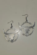 3D Print Longhorn Texas Ranch Western Barbwire Lightweight Earrings Made in America