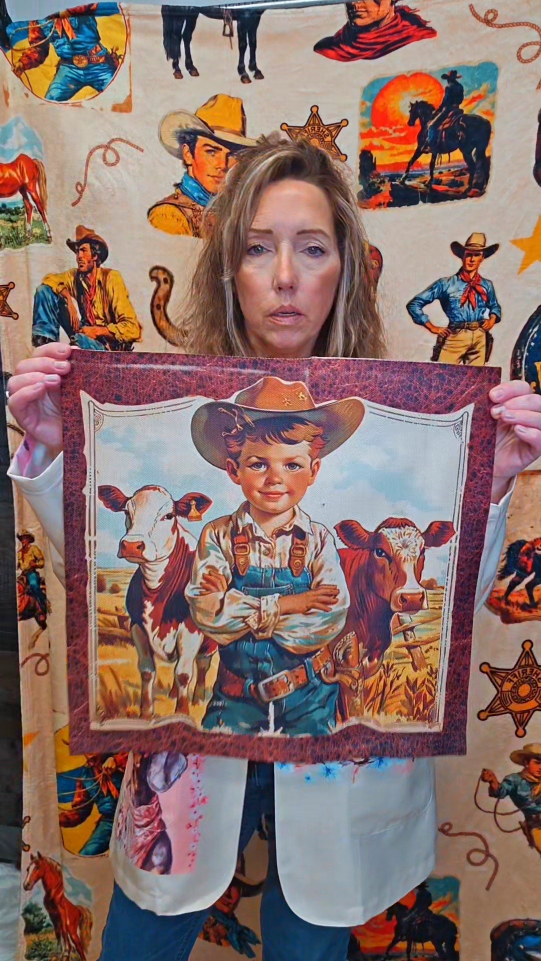 Baha Ranch Vintage Cowboy Pillow Case Made in America