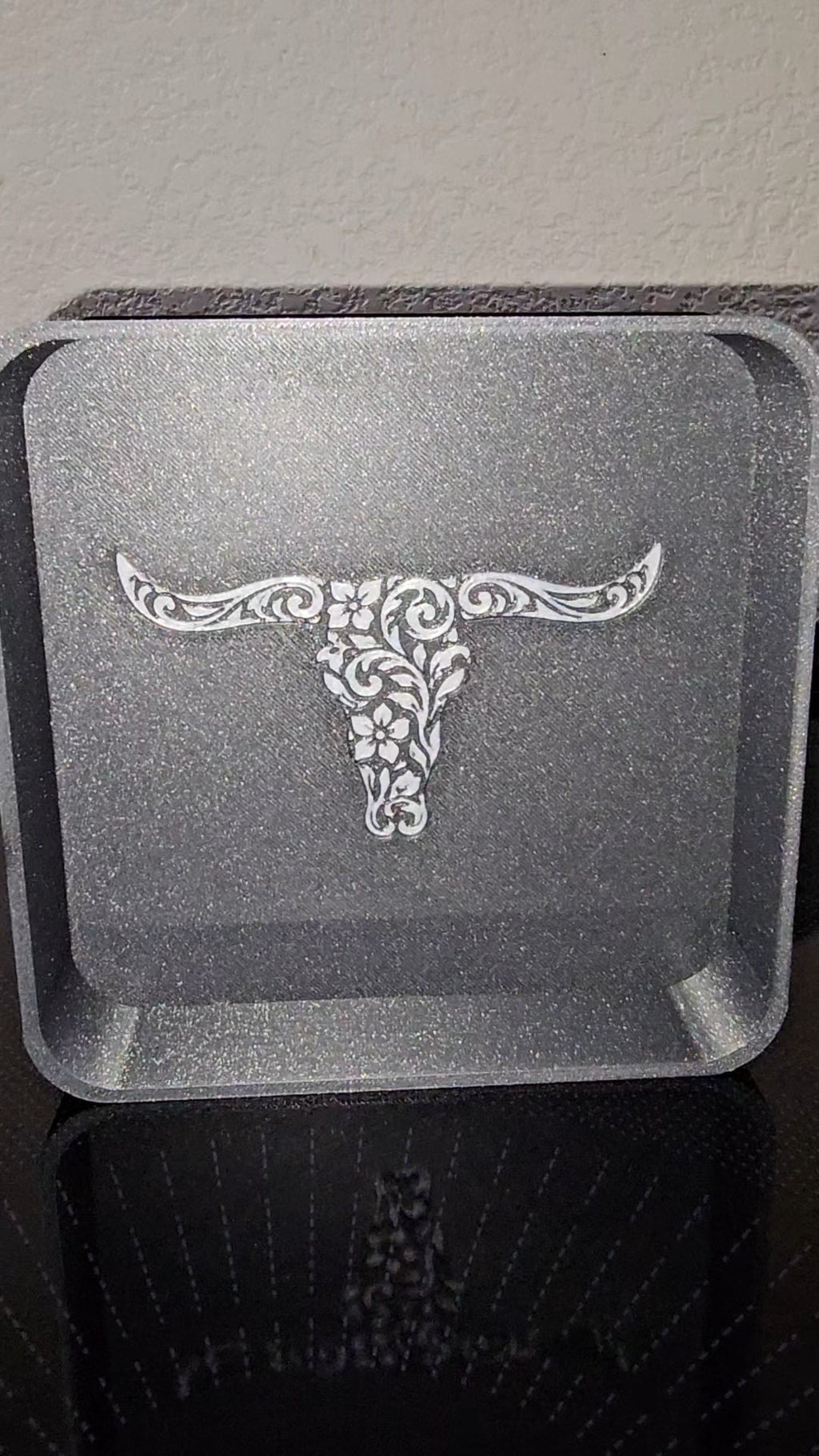 Baha Ranch 3d Print Western Longhorn Cowboy Cowgirl Accessory Tooled Tray