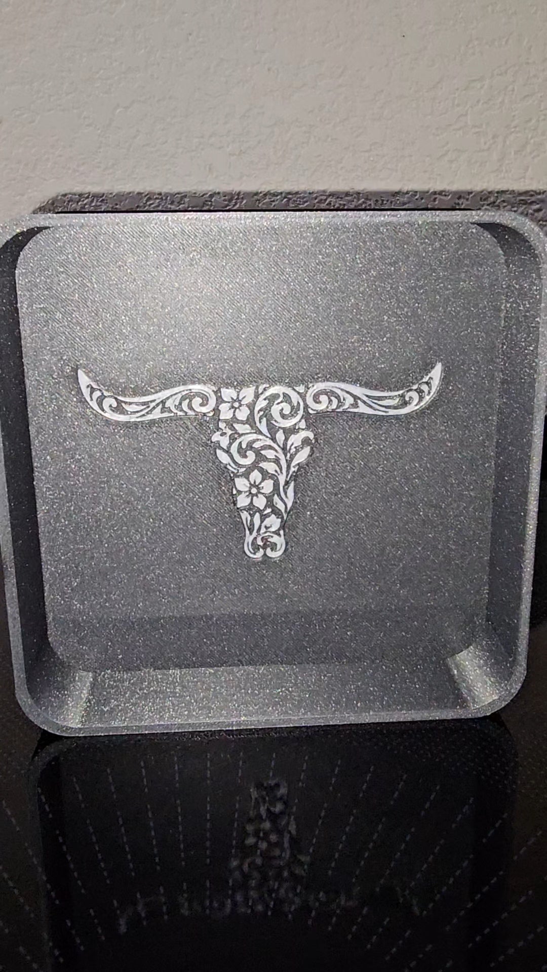Baha Ranch 3d Print Western Longhorn Cowboy Cowgirl Accessory Tooled Tray