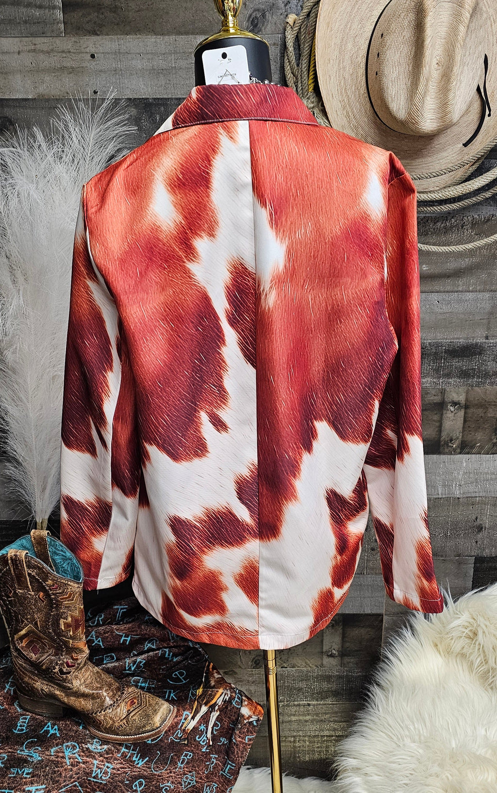 Baha Ranch Cowhide Print blazer
