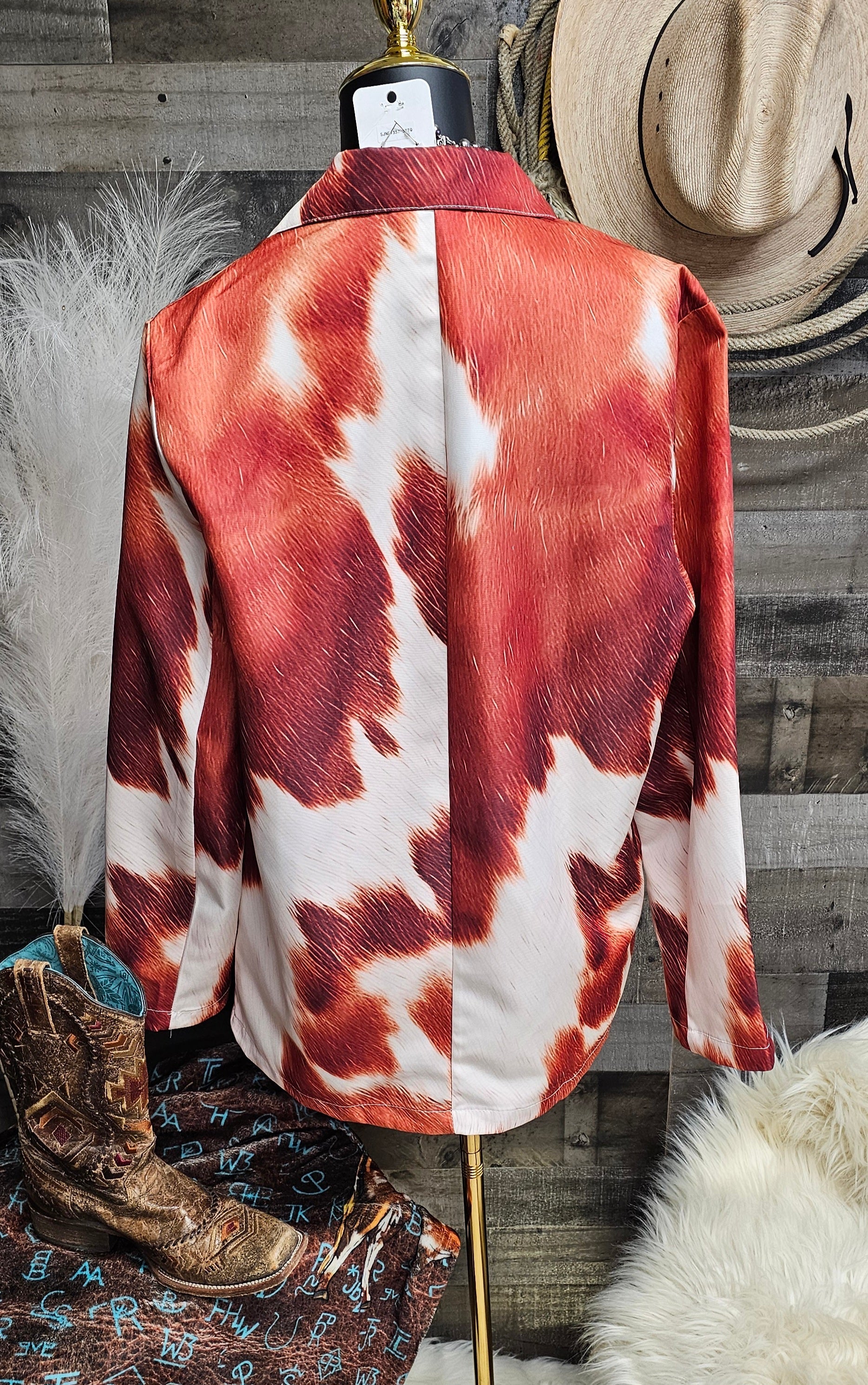 Baha Ranch Cowhide Print blazer