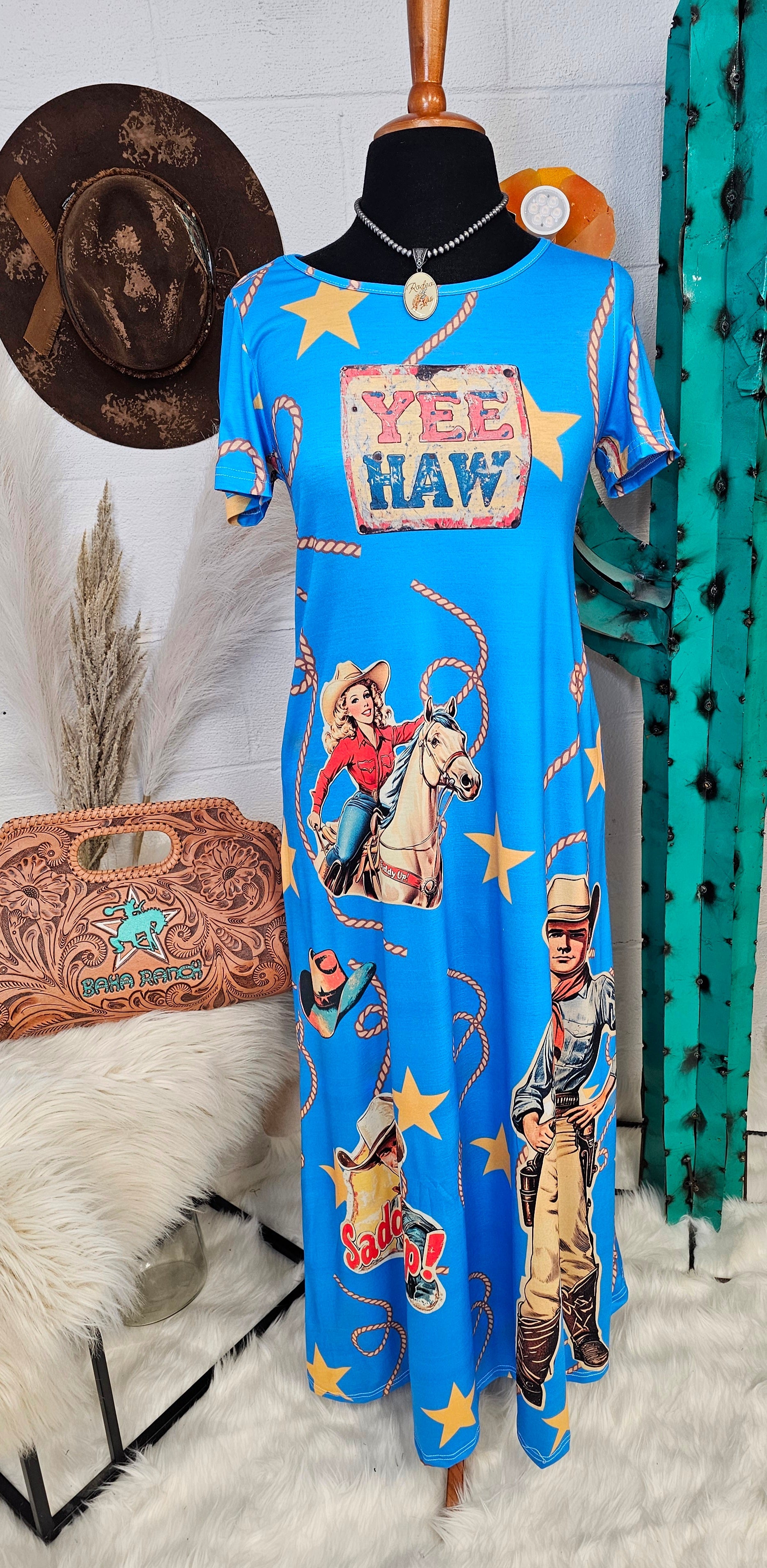 Baha Ranch Vintage Cowgirl Western Dress
