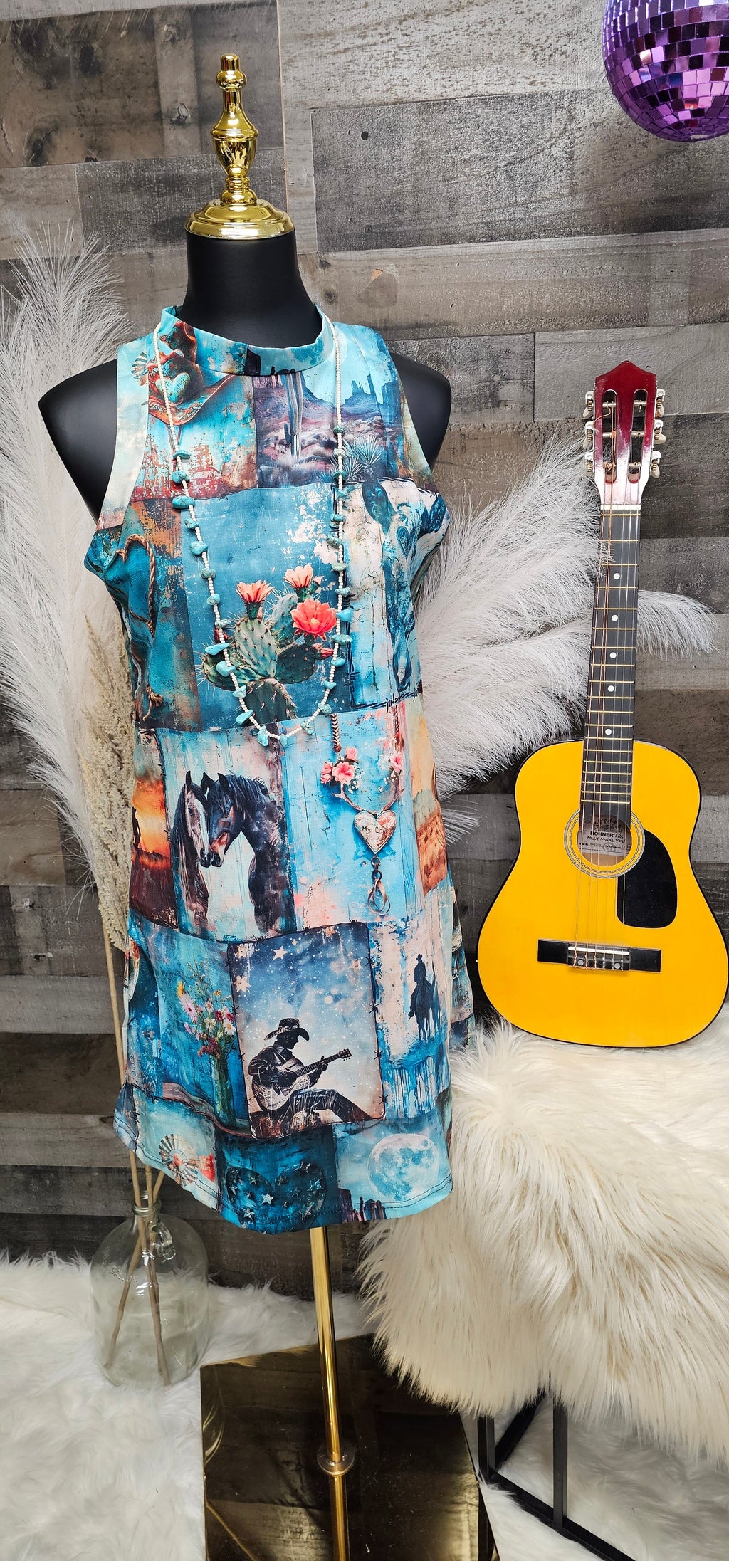 Baha Ranch Turquoise Dreams Sleeveless Mini Dress