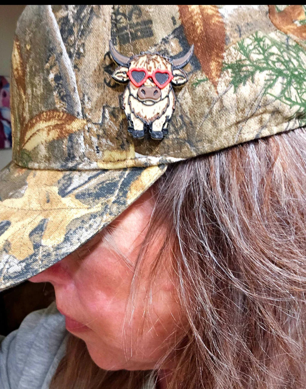 3d Printed Cool Highland Cow Hat Pin Made in America