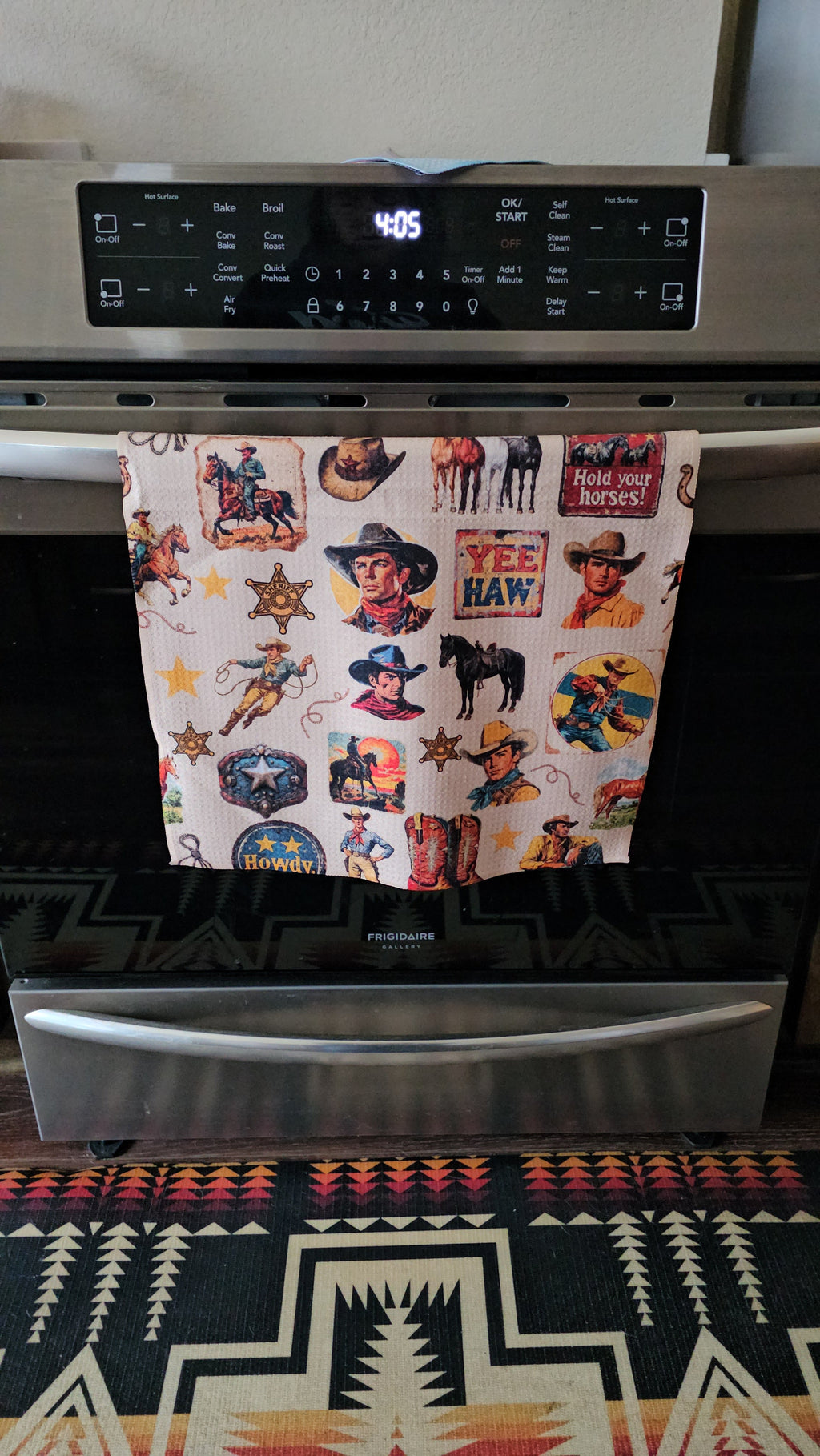 Baha Ranch Vintage Cowboy Set of 4 Kitchen Dish Towels Made in America